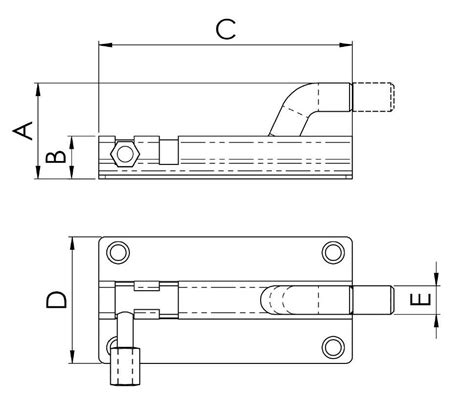 Barrel Bolt Cranked 80 200 Mm X 38 Mm Stainless Steel Steelworx