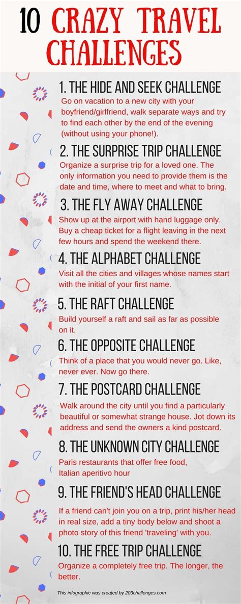 Travel Challenges To Try On Your Next Trip A List Of Crazy Travel