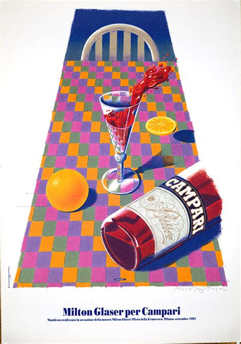 Campari Art Milton Glaser Hand Signed 1992 ORIGINAL VINTAGE ITALIAN