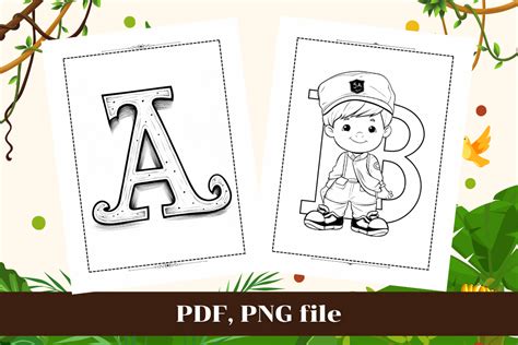 Cute Alphabet Coloring Pages For Kids Graphic By Skaw0414 · Creative