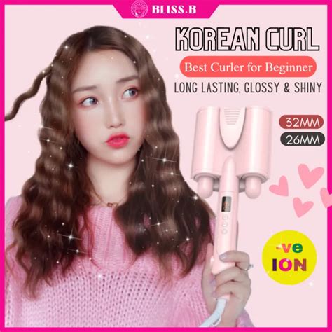 BLISS B Negative Ion Hair Curler 3 Barrel Egg Roll Curler Korean Curl