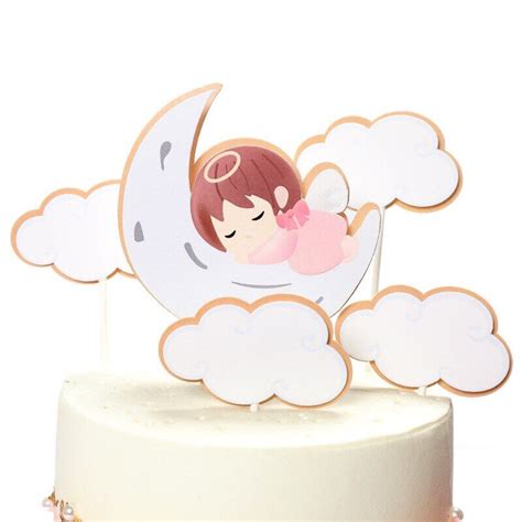 1 Set Cute Angel Moon Stars Clouds Baby S Theme 1st Birthday Cake