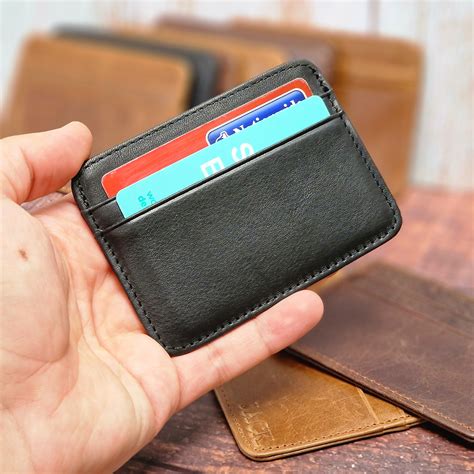 Leather Card Holder For Mens Slim Card Holder Personalised Card