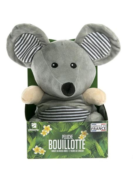 Peluche Bouillotte Souris Made In France Gris Kiabi 17 43