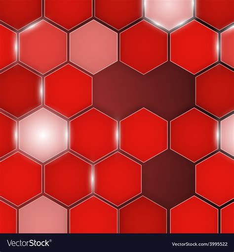 Abstract Red Background Hexagon Royalty Free Vector Image