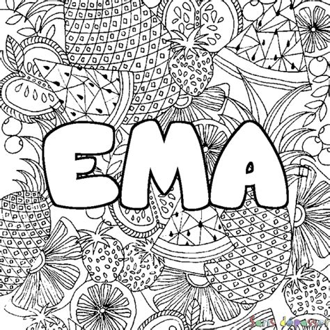 Coloriage Pr Nom Ema D Cor Mandala Fruits Sans D Passer