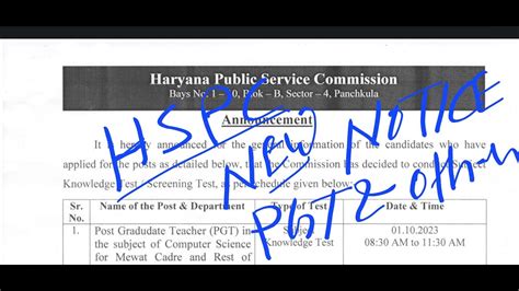 Hpsc New Notice Pgt And Other Vacancy Hpsc New Notice Out Chack Out