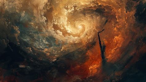 The bell of a clarinet transforming into a swirling vortex | Premium AI ...