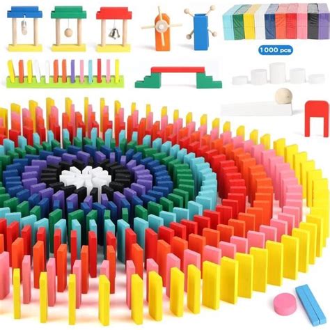 Jacootoys Pi Ces Domino Set Pour Enfants Blocs De Construction