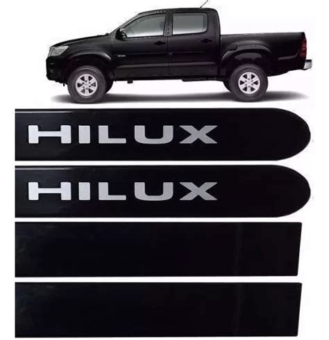 Jogo Friso Lateral Hilux 2021 2022 2023 2024 Preto Atitude