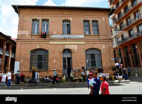 Beautiful old French colonial buildings in the center of Antananarivo ...