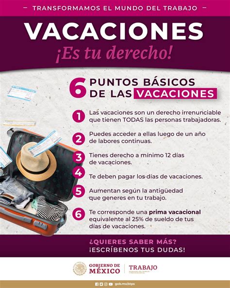 STPS México on Twitter Las VacacionesDignas son tu derecho A