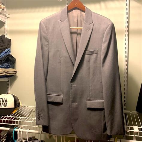 Egara Suits And Blazers Egara Grey Slim Fit 4 Long Suit With 3434