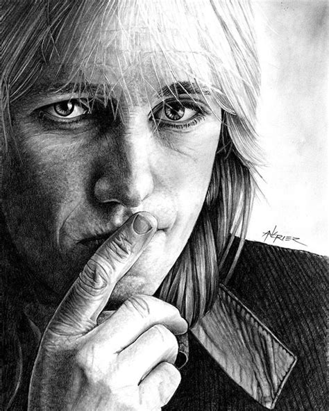 Tom Petty Pencil Illustration 8 X 10 On Strathmore Bristol