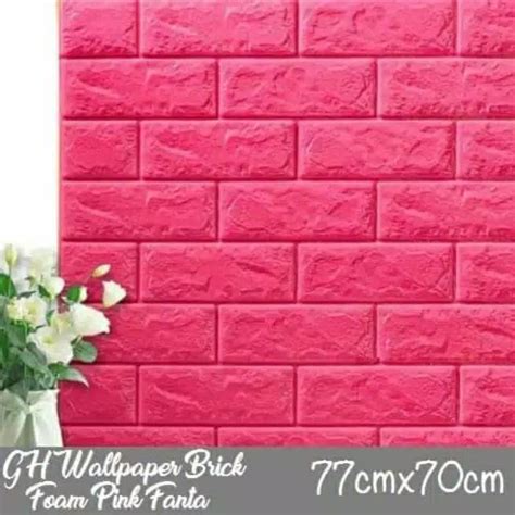 Wallpaper Dinding Modernt Foam Embos Bata Pink Fanta D Murah Ukuran