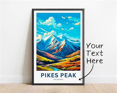 Personalized Pikes Peak Travel Print Pikes Peak Poster Colorado Wall