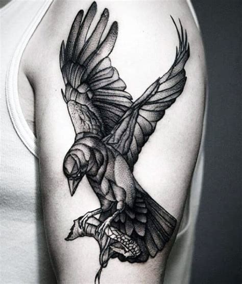 Cool Crow Tattoo Designs For Men Inspiration Guide