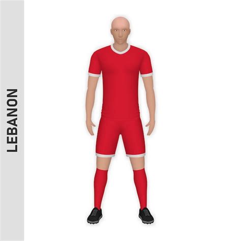 Realistyczna Makieta 3d Piłkarza Lebanon Football Team Kit Tem