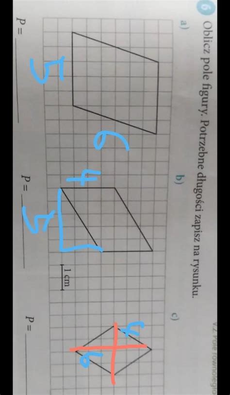 Oblicz pole figury Potrzebne długości zapisz na rysunku załącznik