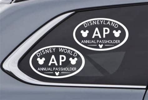 Disney Annual Passholder Ap Dual Euro Inspired Oval Decal Etsy