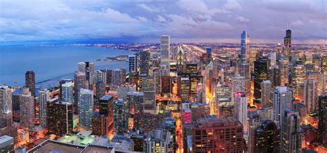 Chicago skyline panorama aerial view