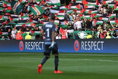 Celtic fans display Palestine flag in game with Israeli team