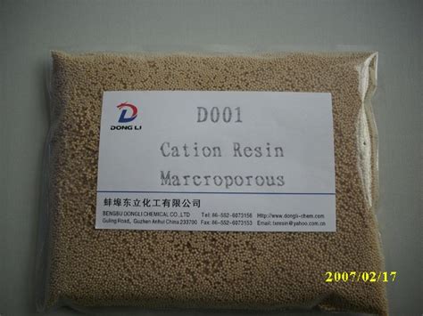 Macroporous Strong Acid Cation Exchange Resin D001 DONGLI CHEMICAL