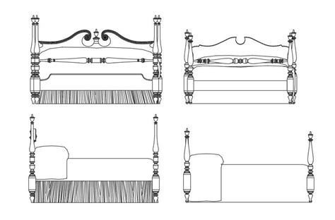 Wooden Double Bed Elevation Cad Blocks Dwg File Cadbull Sexiz Pix