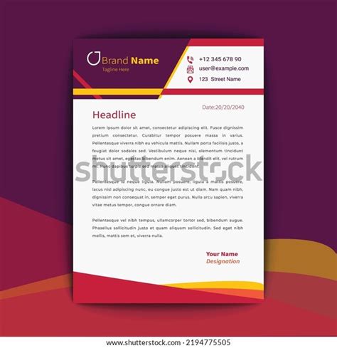 Business Letter Design Corporate Template Stock Vector (Royalty Free ...