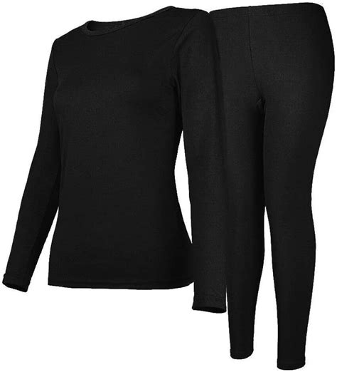 Womens Thermal Underwear Set Long Johns With Fleece Lined Ultra Soft Top And Bottom Base Layer