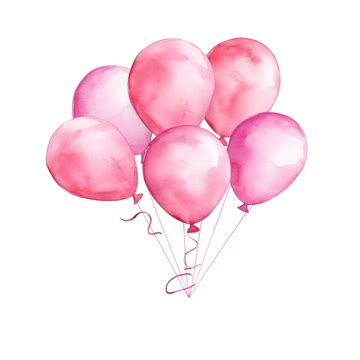 Cute Sweet Pastel Balloons Bunch Watercolour Pink Cream Balloon Png