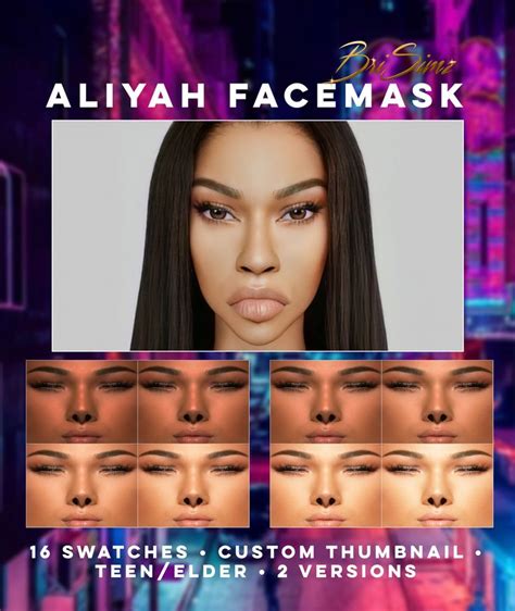 ALIYAH Facemask UNLIMITED Bydiv Sims 4 Cc Skin Sims 4 Body