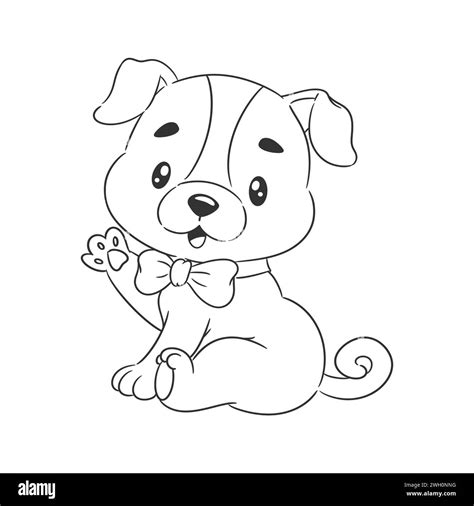 Puppy Cartoon Hand Drawn Style For Coloring Stock Vector Image And Art