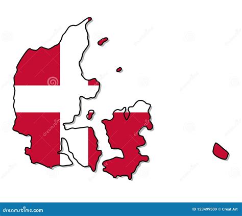 Denmark Map Of Denmark Vector Illustration Stock Vector Illustration