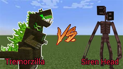 Minecraft Mobs Battle Tremorzilla Vs Siren Head V Youtube