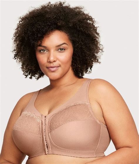 Glamorise Magiclift Natural Shape Wire Free Front Closure Bra Cappuc Curvy