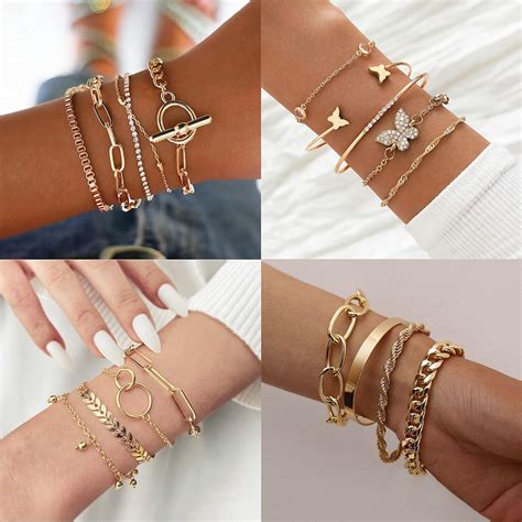 Dochais St Ck Boho Gold Armb Nder Set Geschichtet Armband