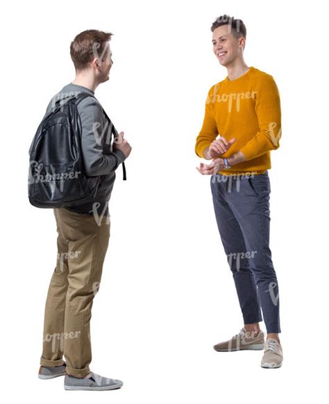 Two Young Men Standing And Talking Vishopper