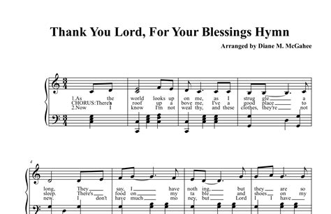 Thank You Lord For Your Blessings Arr Diane M Mcgahee By Ed Easter Sheet Music For