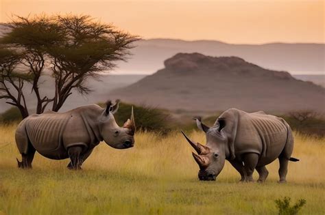 Premium AI Image | White rhinoceros South Africa