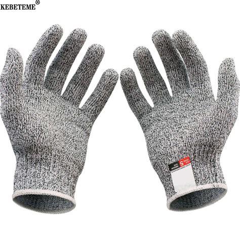 KEBETEME 2Pair Anti Cut Gloves Safety Cut Proof Stab Resistant