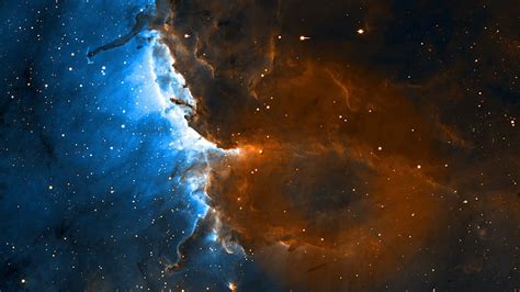 HD wallpaper: orange, black, and blue nebula wallpaper, space, stars, star formation | Wallpaper ...