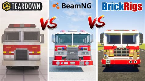 Teardown American Fire Truck Vs Beamng American Fire Truck Vs Brick