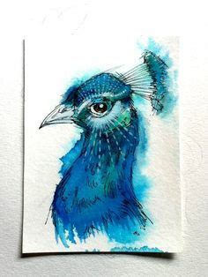 Abby Diamond Peacock Art Watercolor Art Illustration Art