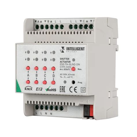 INTELLIGENT ARLIGHT Контроллер штор KNX 704 BLIND DIN 230V 4x6A