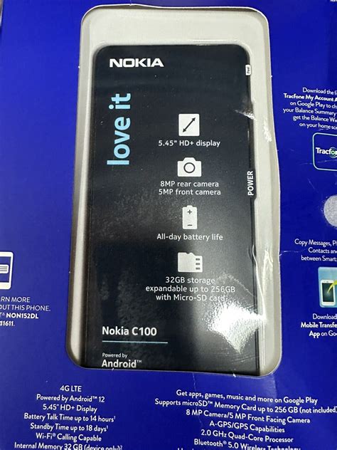 Tracfone Nokia C Gb Black Prepaid Smartphone Locked