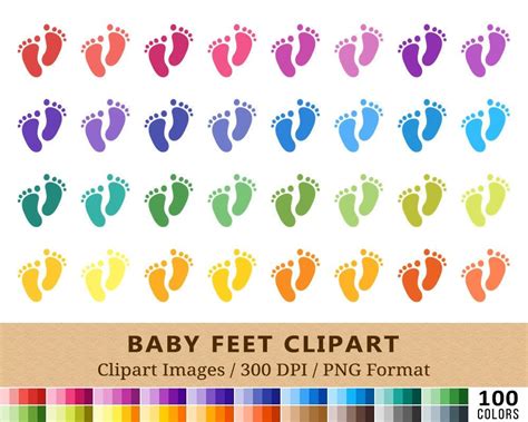 Colorful Baby Footprints