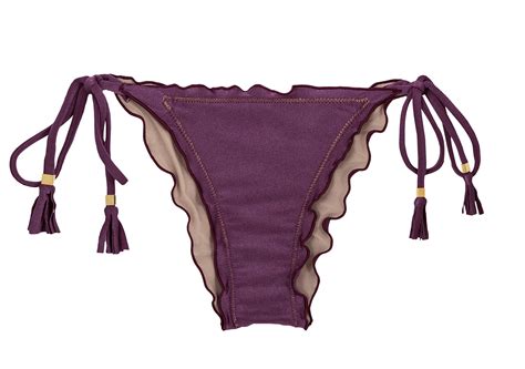 Plum Side Tie Scrunch Bikini Bottom Wavy Edges Bottom Viena Frufru