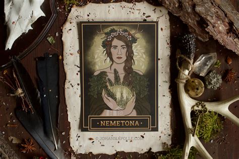 Nemetona A5 Art Print Goddess Pagan Art Celtic Horned Etsy Australia