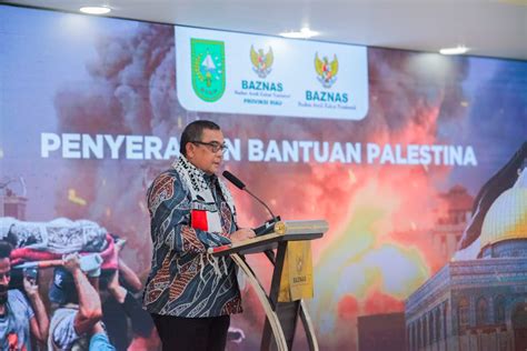 Solidaritas Palestina Pemprov Dan BAZNAS Riau Salurkan Infak Rp5 6 M